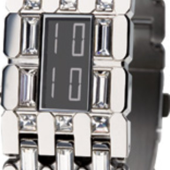 Kenneth Cole‎ New York RARE Digital Stainless Steel Link Watch/Baguette Diamonds - Picture 2 of 7